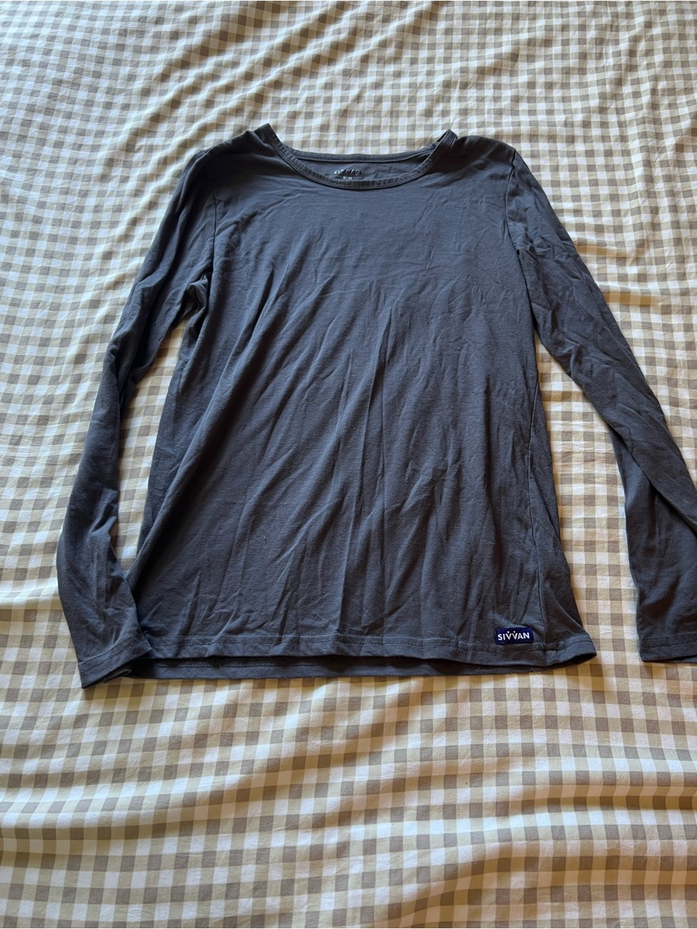 Sivvan Men's Long Sleeve Crewneck Shirt — Charcoal